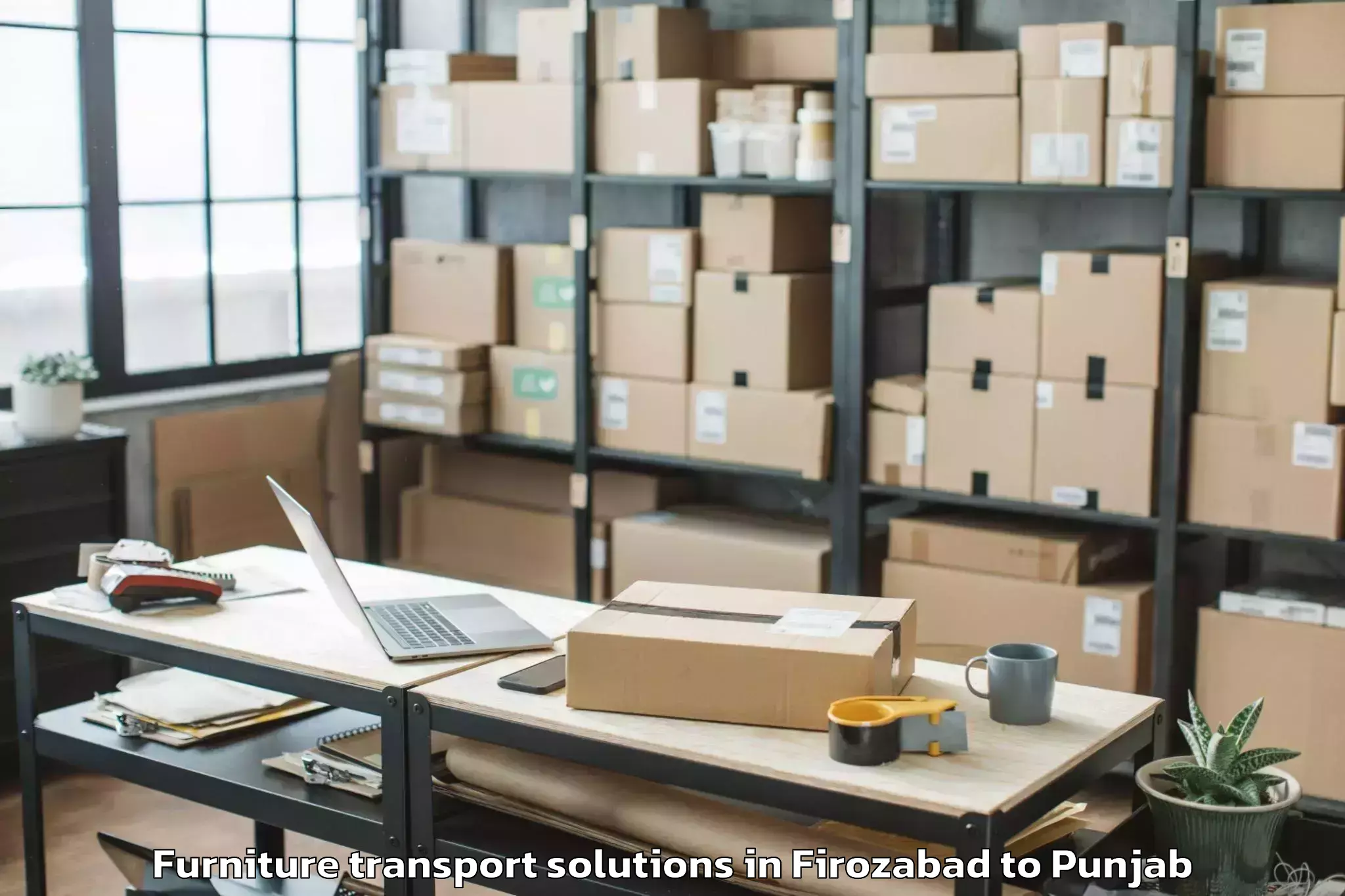 Book Firozabad to Moga Furniture Transport Solutions Online